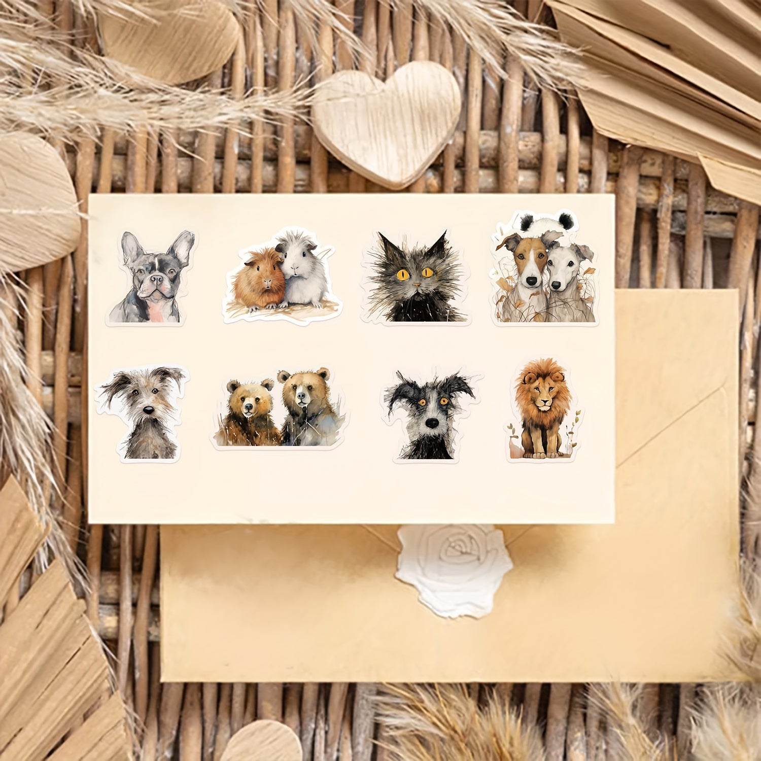 50pcs Cartoon Animals Graffiti Stickers Waterproof DIY Handbook Stickers