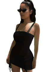 Ruched Drawstring Cami Dress for Women