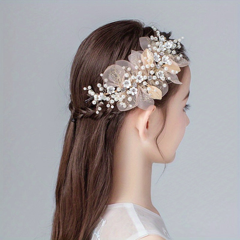 Artificial Flowers Hair Accessories Princess Decorative Head Jewelry