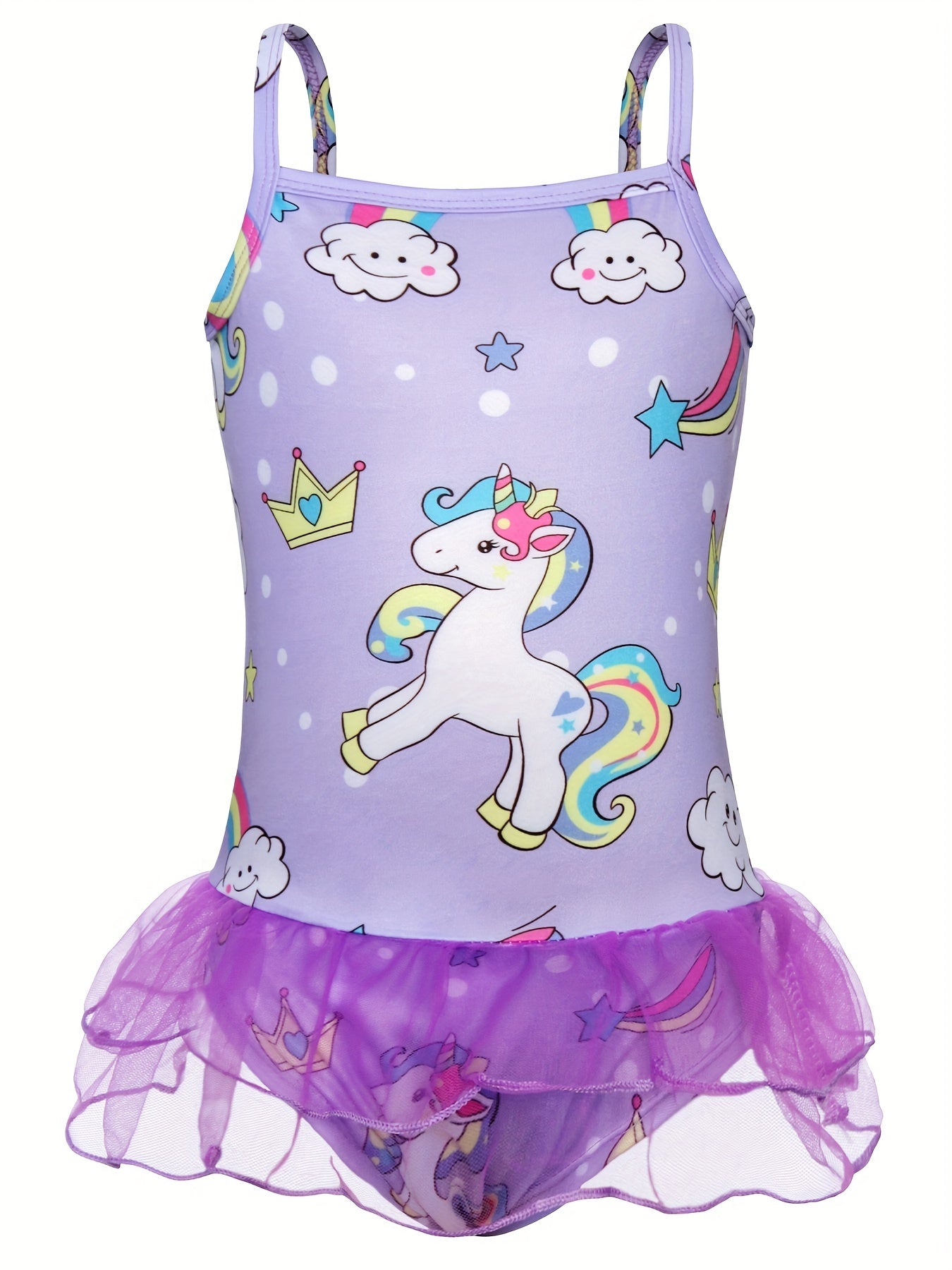 Girls Unicorn Ruffle One Piece Swimsuit Summer Seaside Beach Pool Bathing Suits