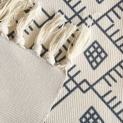 Boho Hand woven Linen Area Rugs With Tassels