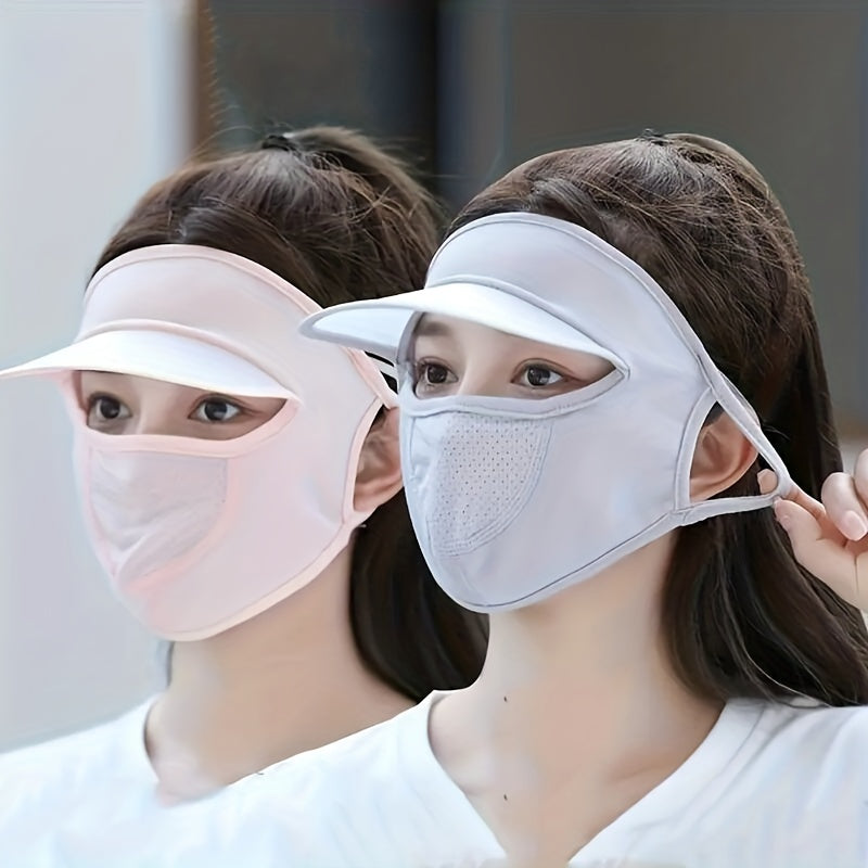 Ice Silk Sunproof Mask With Brim Lightweight UV Protection Face Cover