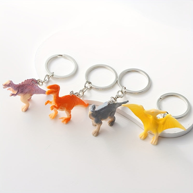 4pcs Dinosaur Animal Key Chains Resin Keychain for Boys