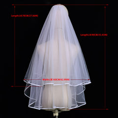 Romantic Style Bridesmaid Veil Hair Comb with Double Sided Ribbon Trim 1m