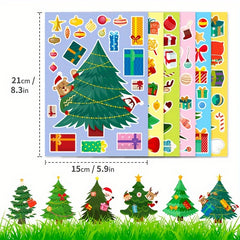 Cartoon Santa Claus Tree Stickers Christmas Decorations Window Glass