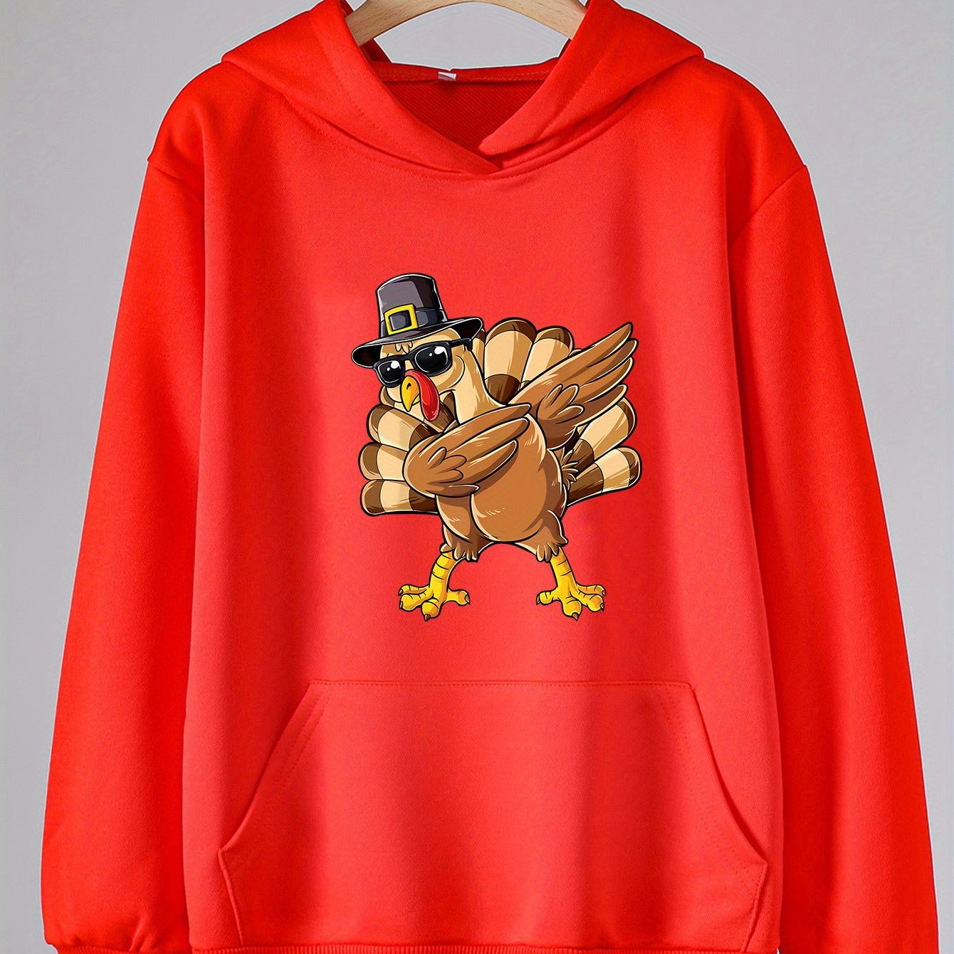 Turkey Graphic Hoodies Girls Comfy Hooded Sweatshirt With Pocket