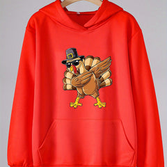 Turkey Graphic Hoodies Girls Comfy Hooded Sweatshirt With Pocket