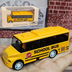 Metal School Bus Alloy Car Model Pull Back Toy Christmas Gift