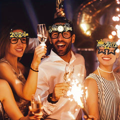 12 Pieces Year Decorative Glasses Party Supplies Photo Props