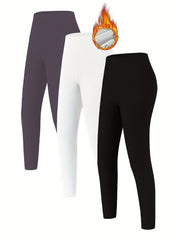 3pcs Warm Yoga Pants Soft Running Leggings Women's Activewear