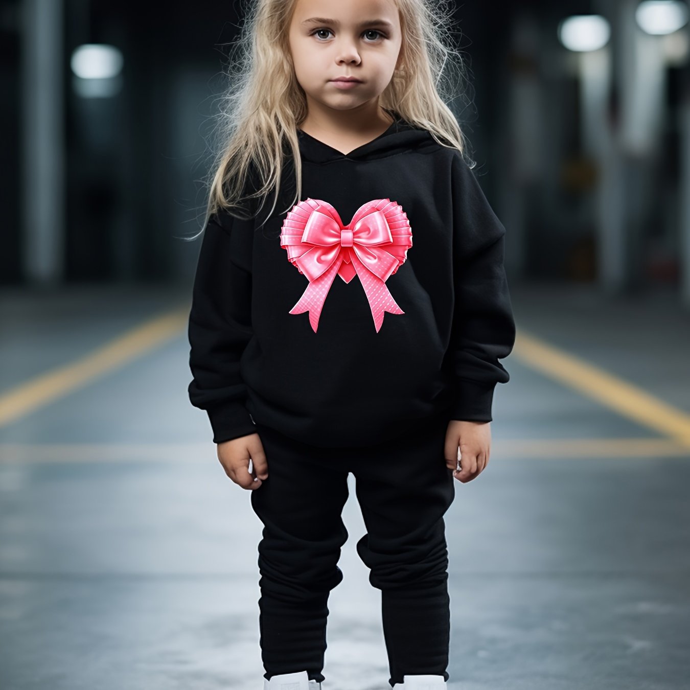 OERYUI Girls Boys 2pcs Bow Print Activewear Set For Spring Fall