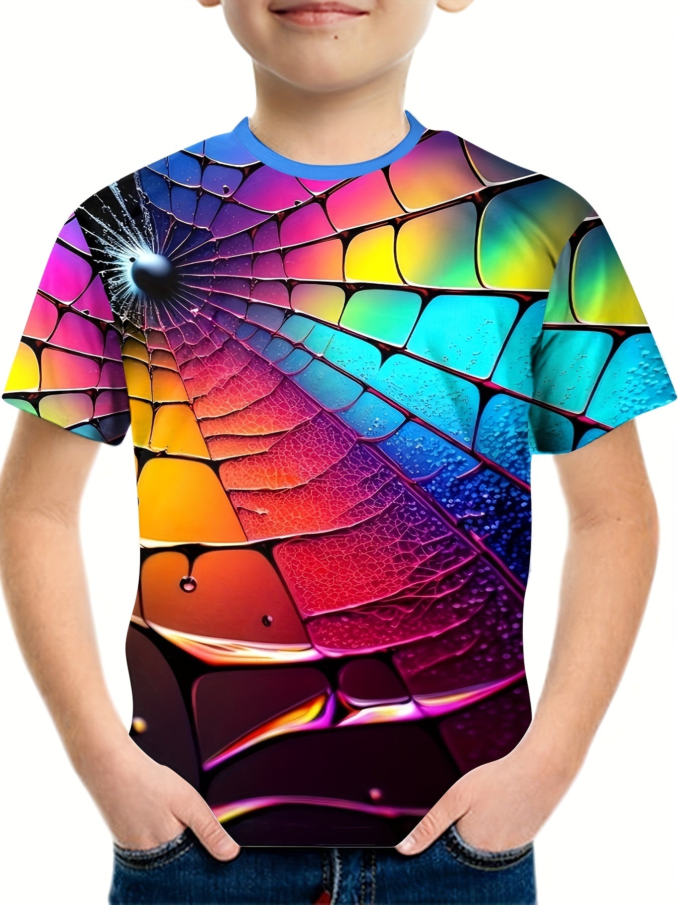 Boys 3D Print Cartoon T-shirt Short Sleeve Casual Top