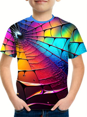 Boys 3D Print Cartoon T-shirt Short Sleeve Casual Top