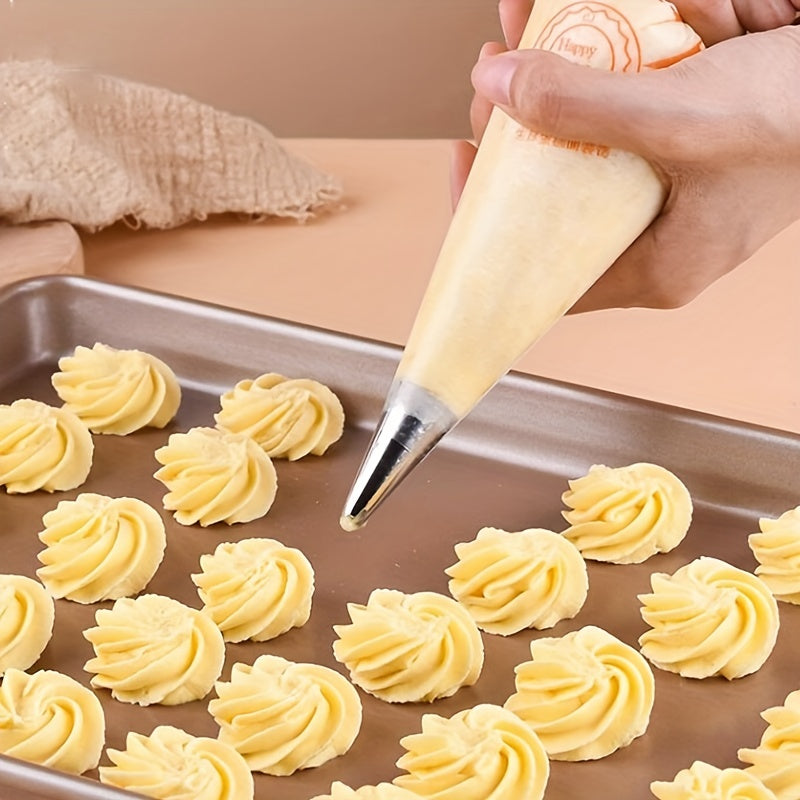 100pc Disposable Pipping Bags with Optional Tips - Pastry Bags and Tips Set