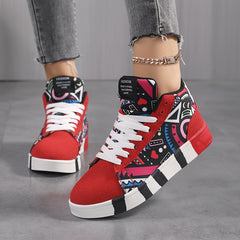 Graphic Pattern Lightweight Breathable Skate Shoes