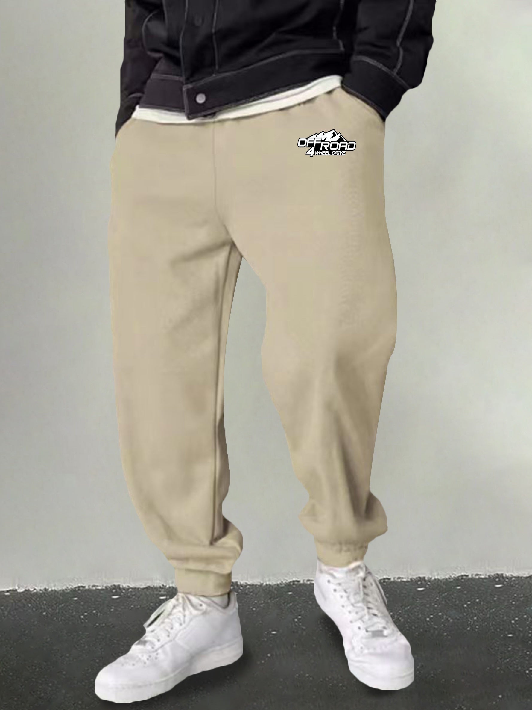 Men's Off Road Print Sweatpants Drawstring Loose Pants