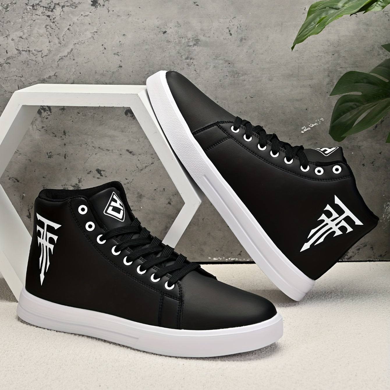 Men's Symbol High Top Skate Shoes Lace Up Platform Sneakers