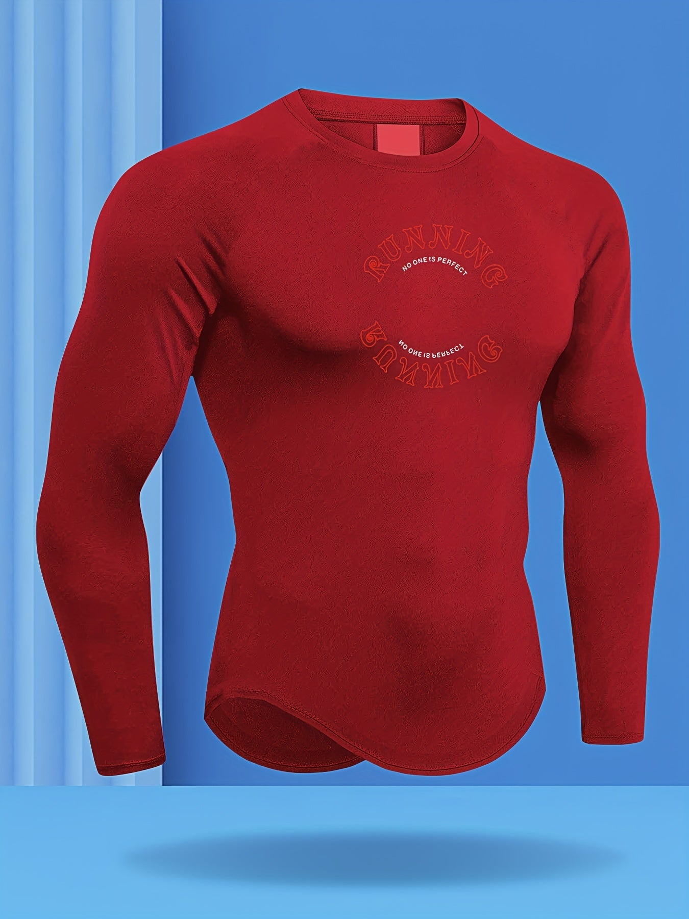 Men's Running Print Workout Shirt Active Breathable Compression Base Layer