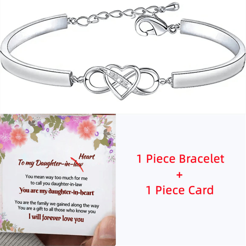 Heart Infinity Bangle Bracelet Gift for Daughter In Law