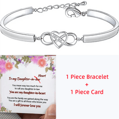 Heart Infinity Bangle Bracelet Gift for Daughter In Law