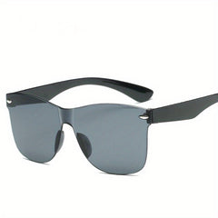 Square One piece Sunglasses Rivet Decor UV400