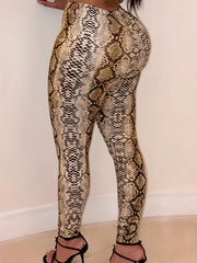 Sexy Leggings Women's Plus Snake Skin Print Leggings