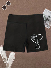 High Waist Biker Shorts Solid Sporty Yoga Casual Women's Clothing