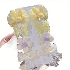 8pcs Butterfly Flowers Bow Hair Clips Set for Girls Kids
