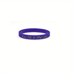 Letter Print Silicone Couple Wristband Bracelet