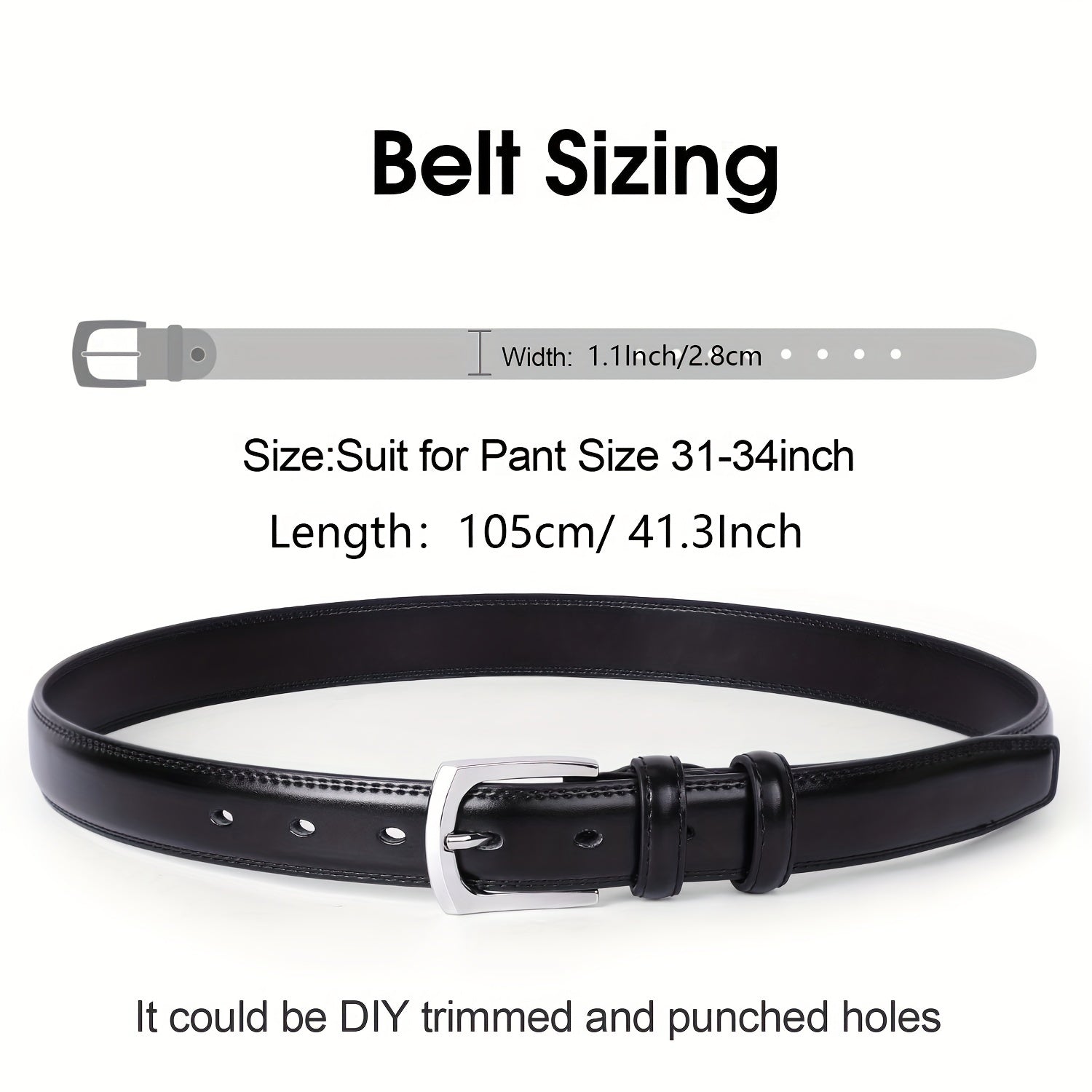Ruciyg Men's Leather Dress Belt Claw Buckle Classic Casual Belt