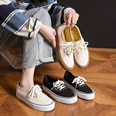 Women's Flat Skate Shoes Casual Round Toe Low Top Walking Sneakers