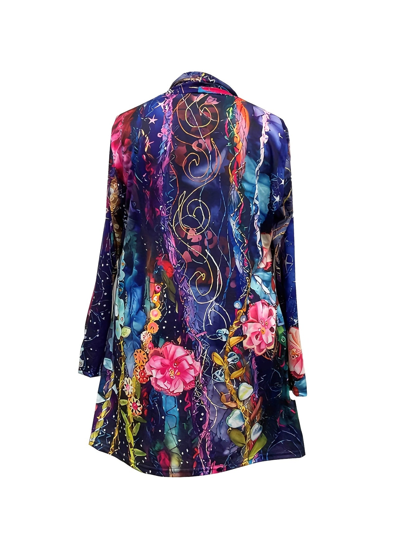 Floral Print Long Sleeve Cardigan