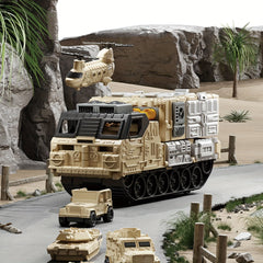 Tank Playset for Kids DIY Assembly Vehicle Toys with Missile Launcher