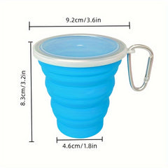 200ml Telescopic Silicone Water Cup with Lid for Outdoor Use