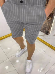 Men's Slim Fit Stripe Shorts Straight Leg