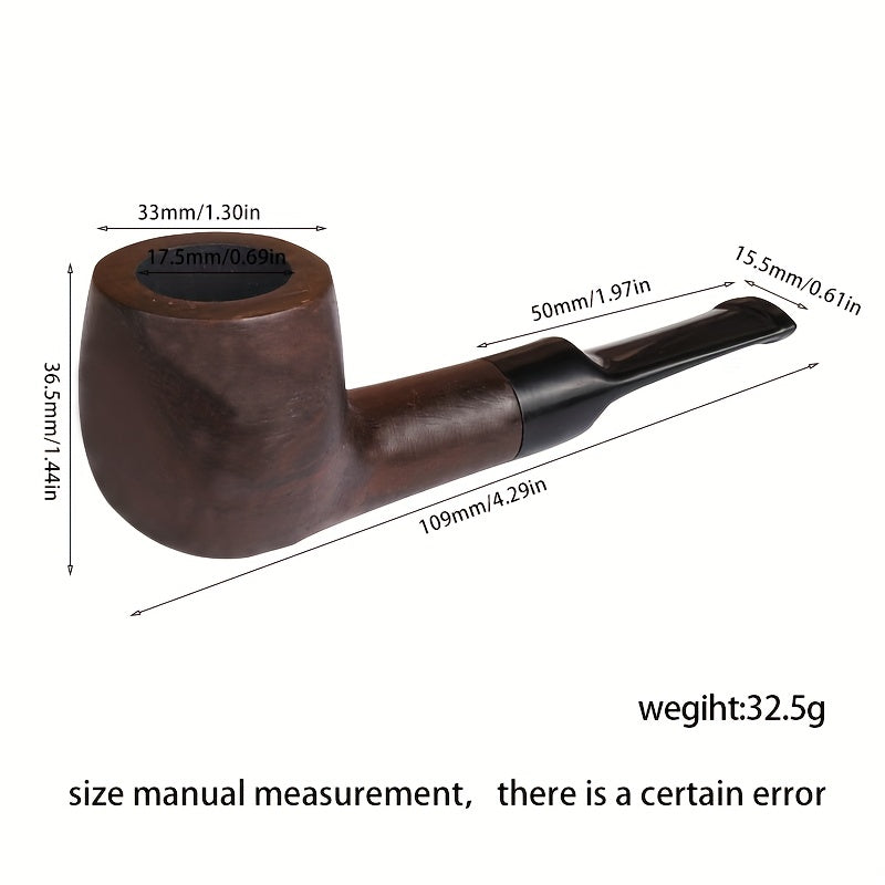 Classic Ebony Wood Smoking Tube for 9mm Filters