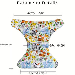 Printed Cloth Diapers for 3 25kg Babies, Washable & Reusable