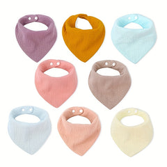 Soft Baby Bib Triangle Scarf Snap Closure Absorbent Feeding Bib