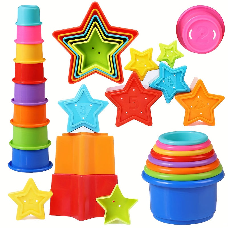 Stacking Cups Toy for Baby 6-12 Months, Bath Toys for Toddler