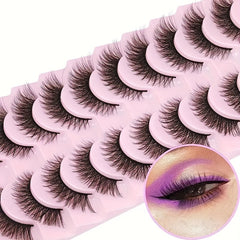 10 Pairs 3D Mink Cat Eye Style Lashes - 13mm