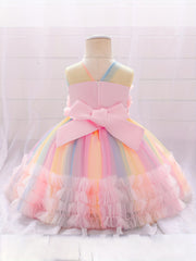 Baby Girls Gorgeous Gown Dress Mesh Appliques Princess Dress Tutu Dress