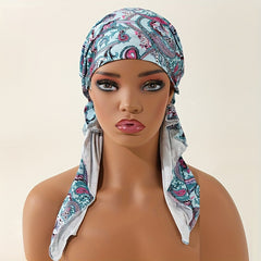 Boho Paisley Print Turban Cap Head Scarf Vintage Elastic Headwraps
