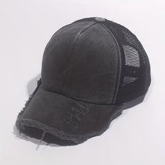 Perforated Baseball Cap Mesh Hat Curved Brim Snapback Cap