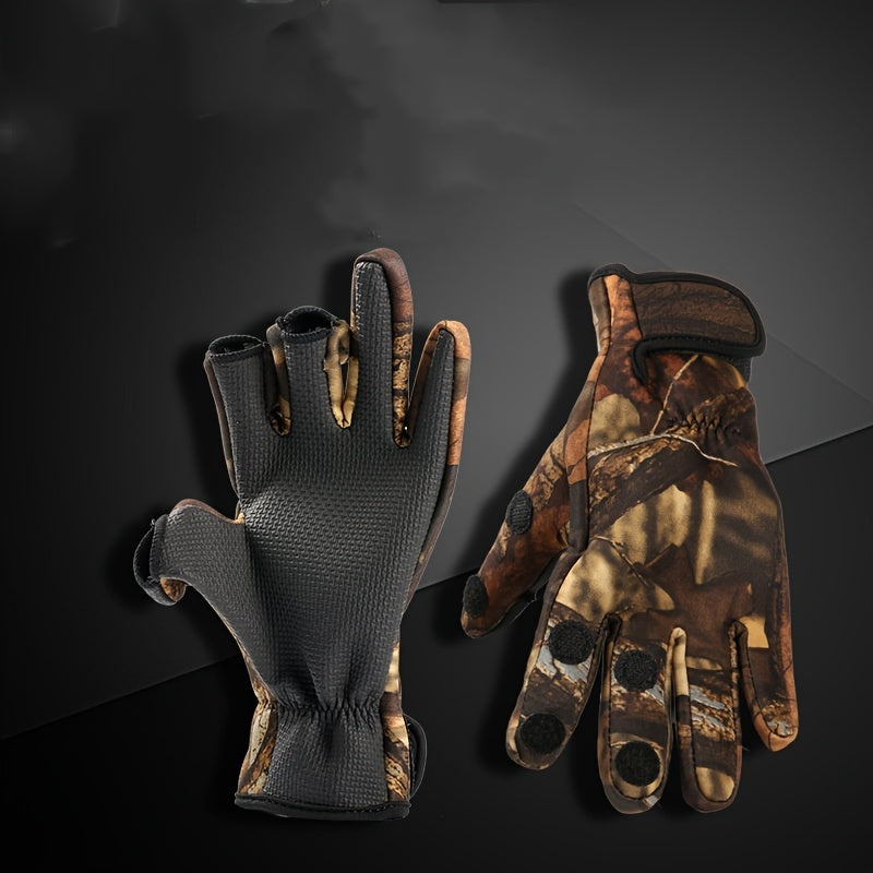 3 Finger Flip Fishing Gloves Anti-slip Waterproof Windproof Gloves