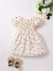 Heart Print Tunic Dress for Girls - Party Birthday Outfit