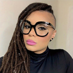 Y2K Owl Clear Lens Glasses Unisex Kpop Jelly Block Frame