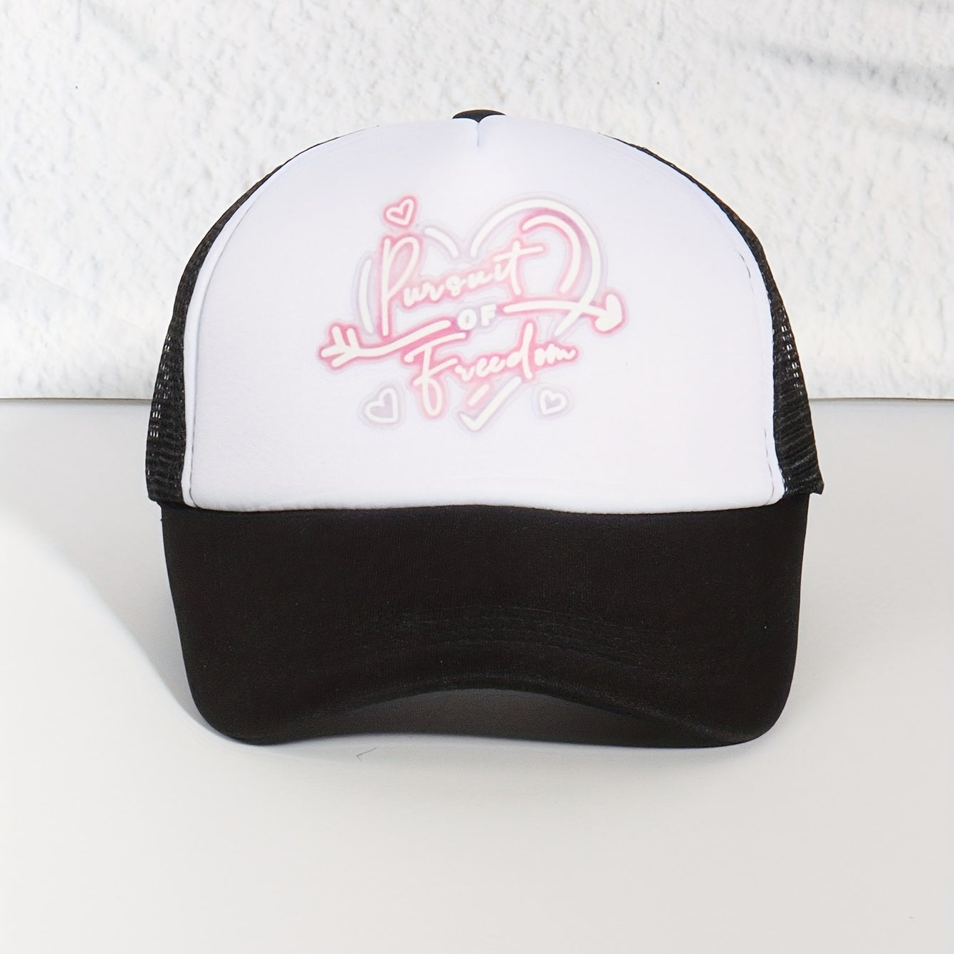 Heart Print Baseball Cap Couple Trucker Hats Lightweight Adjustable Sun Hat