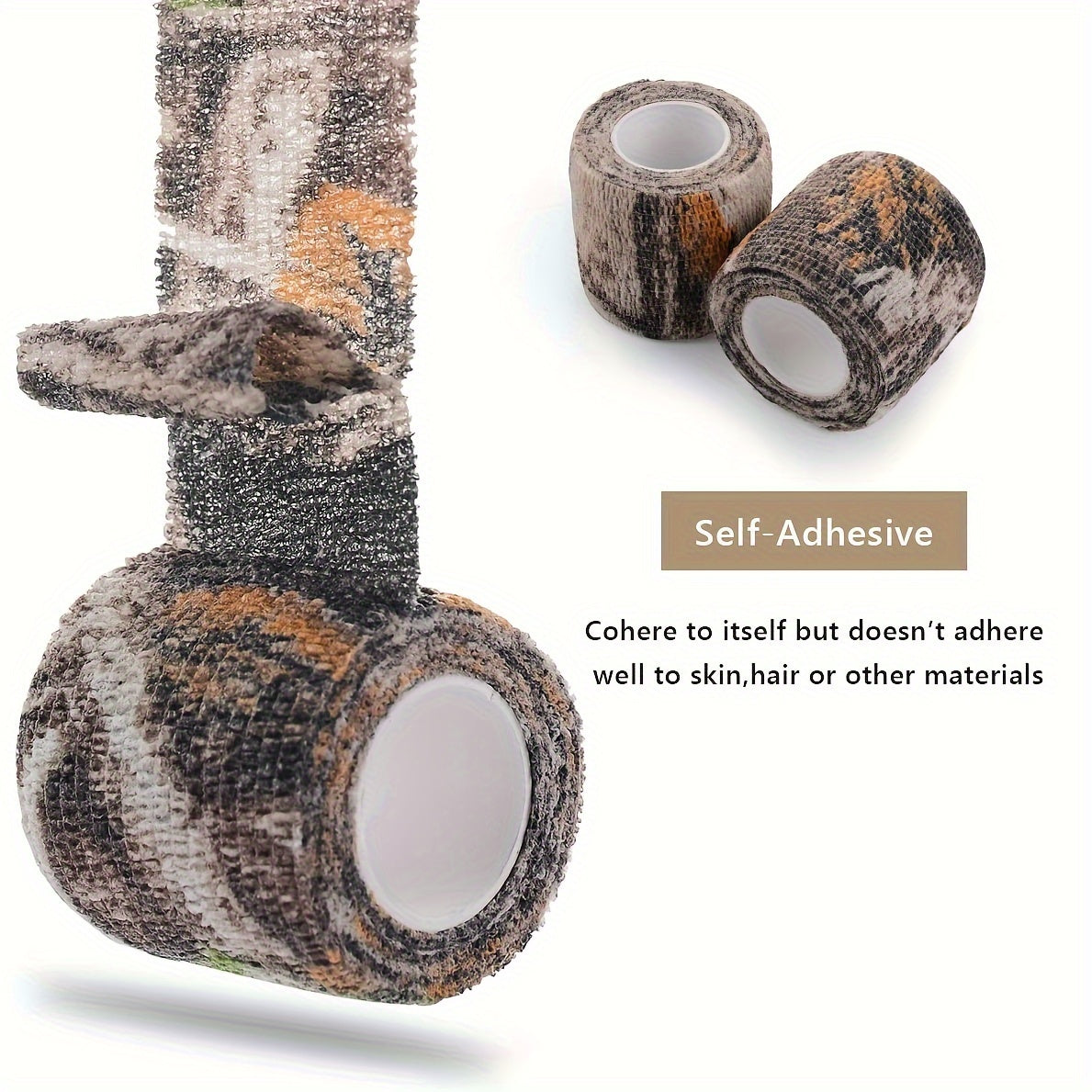 Camouflage Adhesive Tape Wrap Stretch Elastic Bandage Flashlight