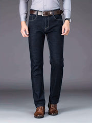 Men's Straight Leg Stretch Jeans with Pockets