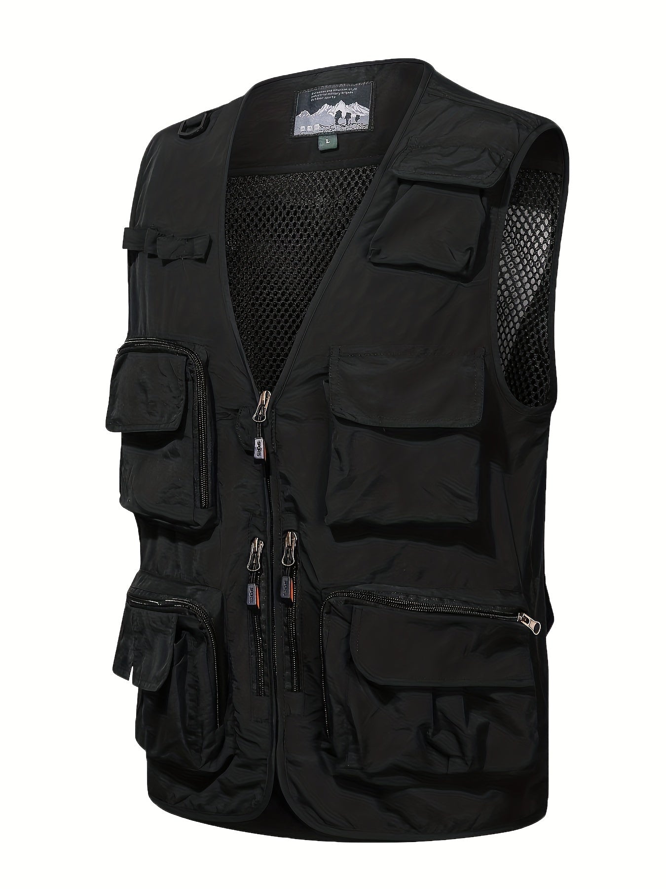 Cargo Vest Men's Casual Outwear V Neck Zip Up Vest Spring Summer